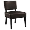 Monarch Specialties Accent Chair, Dark Brown Leather-Look Fabric I 8284